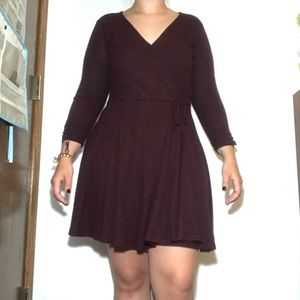 Maroon Wrap Dress